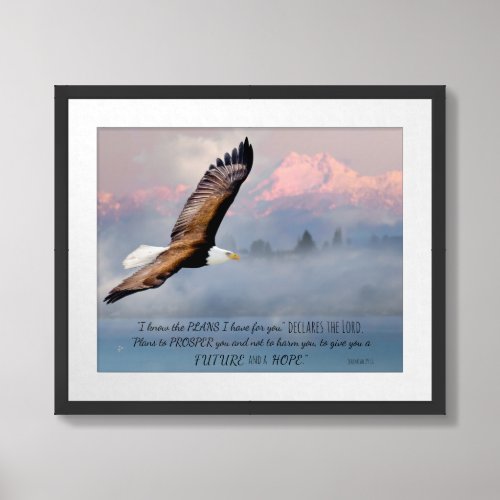 Eagle Over Mountains I Know The Plans Jeremiah 29  Framed Art