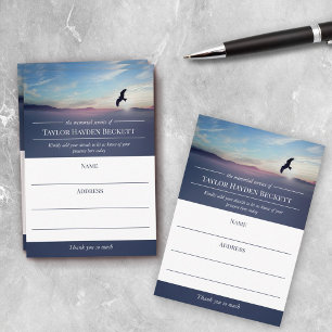 Eagle Over Mountains Life Celebration Attendence Enclosure Card