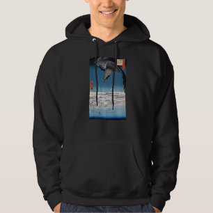 Eagle Over Winter Landscape Japanese Woodblock Hoodie