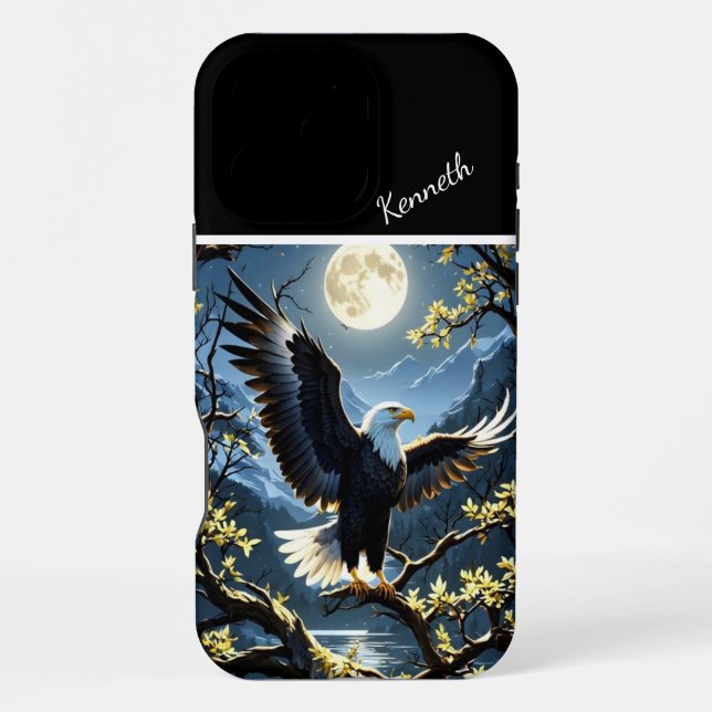 Eagle Overlooking The Ocean Iphone Case (Back)