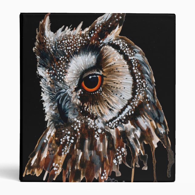 Eagle Owl_Cute Owl Throw Blanket| Cute gift idea 3 Ring Binder (Front)