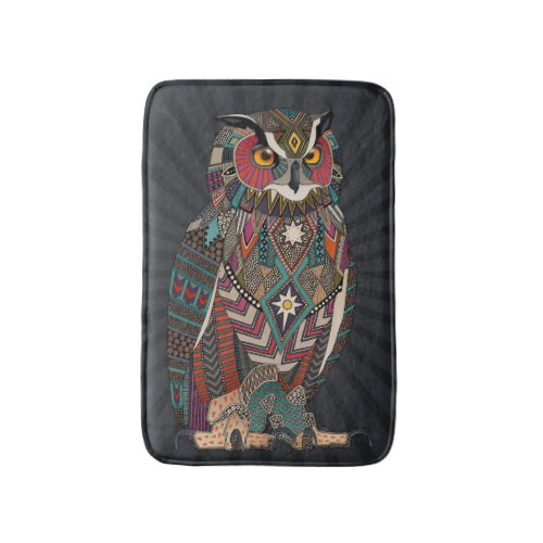 eagle owl dark bath mat