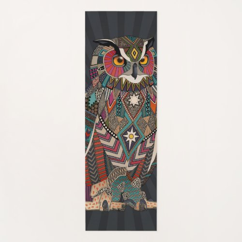 eagle owl dark yoga mat