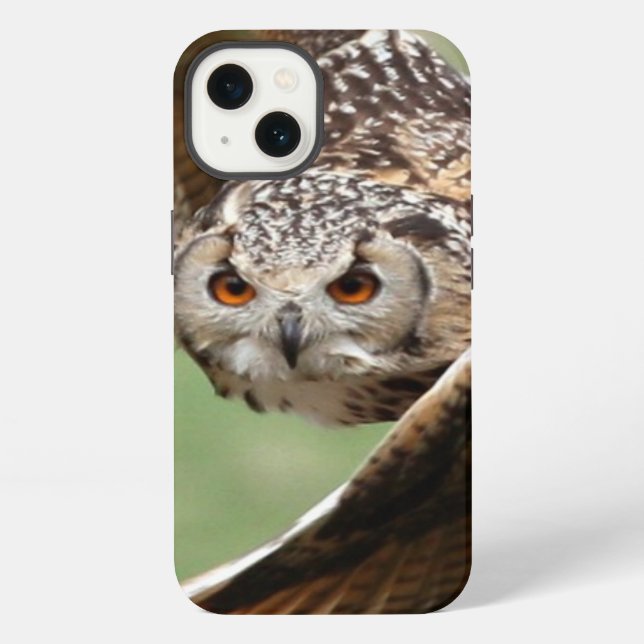 Eagle Owl In Flight Iphone Case (Back)
