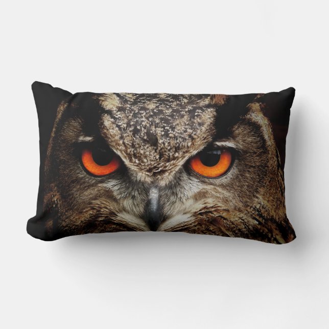 Eagle Owl Lumbar Pillow (Front)