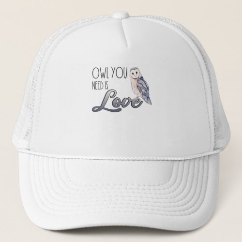 Eagle Owl Partner Sweet Cuddle Love Forest Animal Trucker Hat