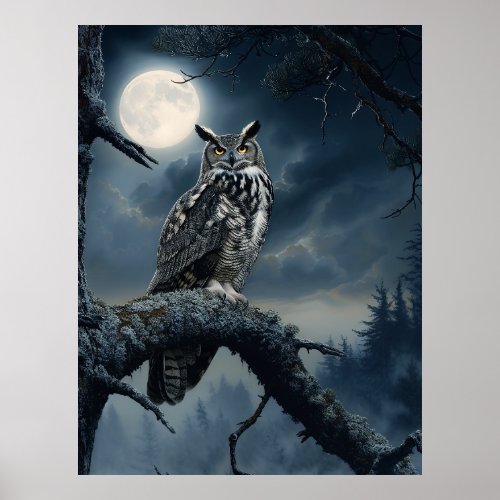 Eagle Owl Portrait Poster
