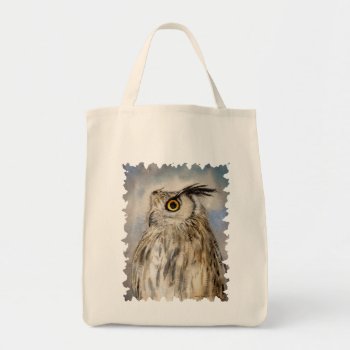 Eagle Owl Wildlife Art Tote Bag by robmolily at Zazzle