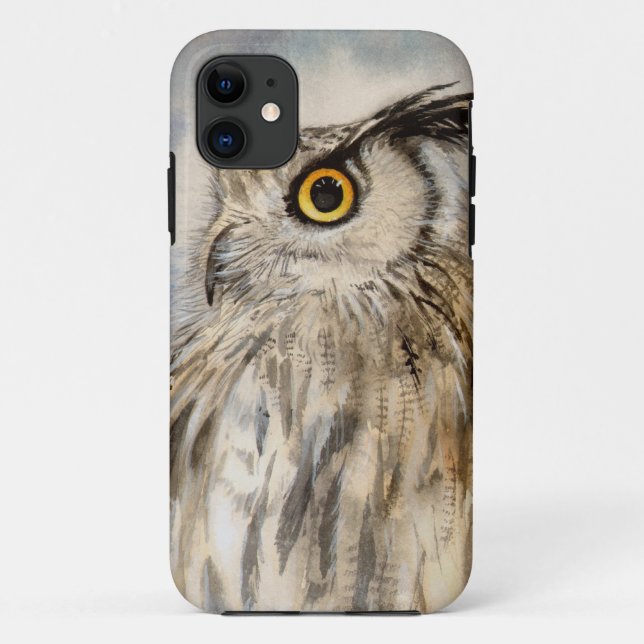 Eagle Owl Wildlife Realistic Portrait Case-Mate iPhone Case (Back)