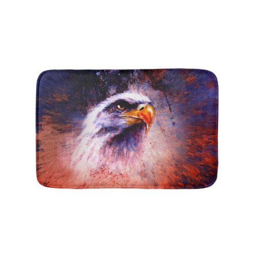 Eagle painting abstract background colorful spot bath mat
