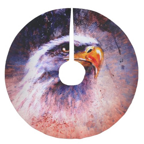 Eagle painting abstract background colorful spot brushed polyester tree skirt