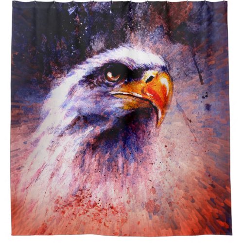 Eagle painting abstract background colorful spot shower curtain