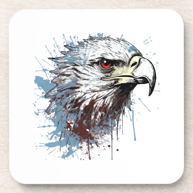 Eagle painting  beverage coaster (Front)