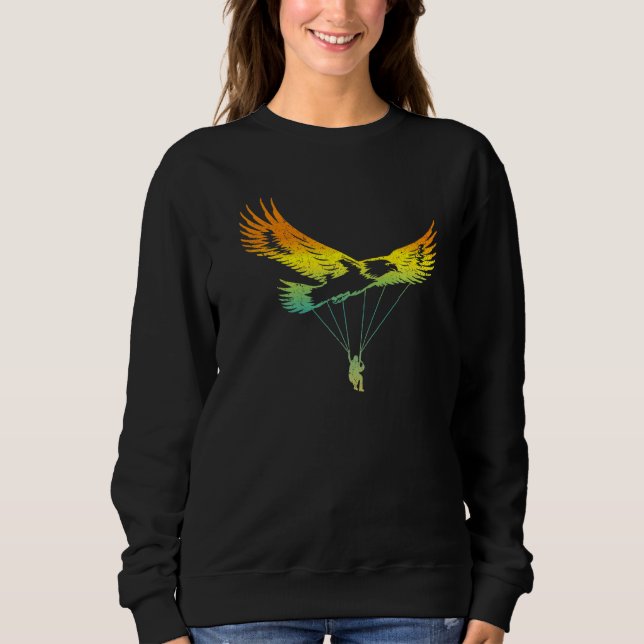Eagle Paraglider Retro Design Sweatshirt (Front)