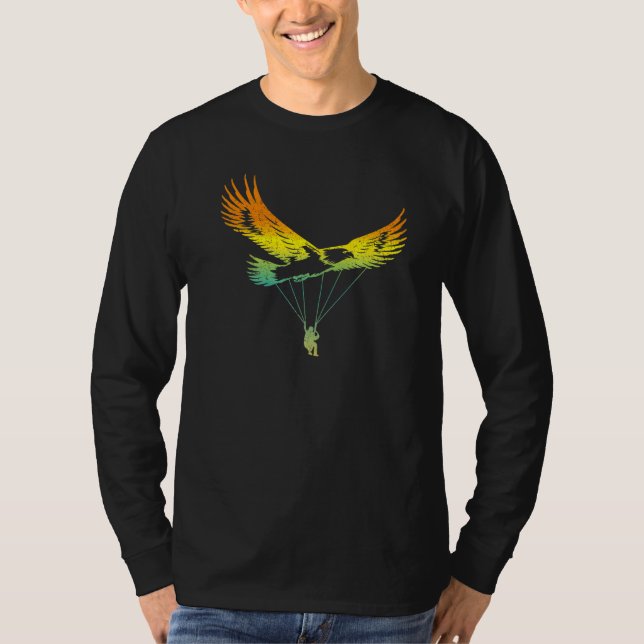 Eagle Paraglider Retro Design T-Shirt (Front)