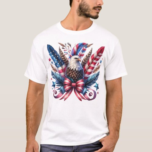 Eagle Patriotic feathers centerpiece  T_Shirt