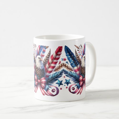 Eagle Patriotic feathers its the Red White Blue Coffee Mug