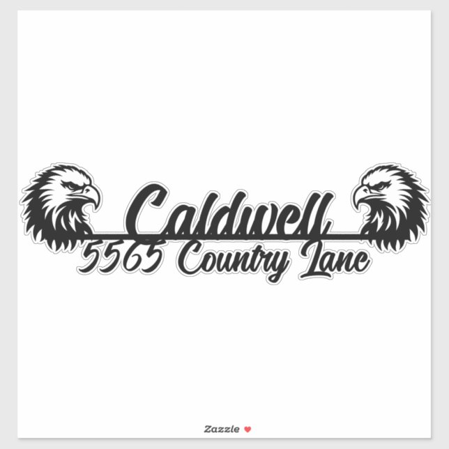 Eagle Personalized Mailbox Address Sticker (Sheet)