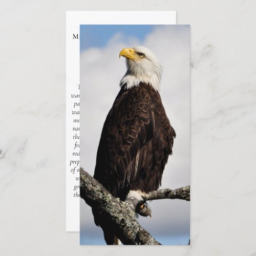 Eagle Photo Prayer Memorial Bookmark