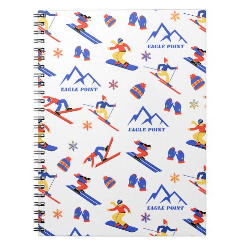 Eagle Point Beaver Utah Ski Snowboard Pattern Notebook