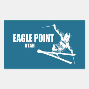 Eagle Point Resort Utah Skier Rectangular Sticker