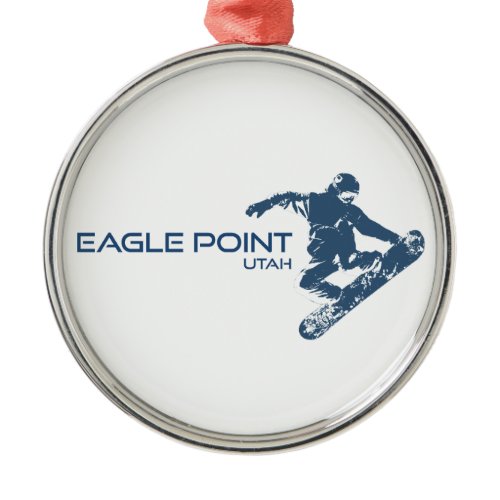 Eagle Point Resort Utah Snowboarder Metal Ornament