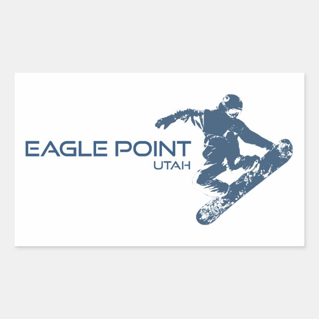 Eagle Point Resort Utah Snowboarder Rectangular Sticker (Front)