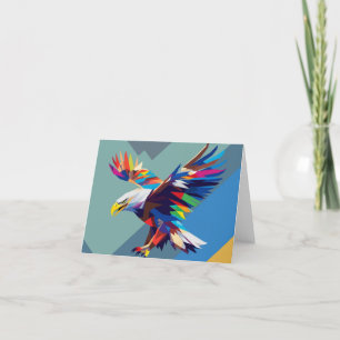 Eagle pop art letterpress thank you card