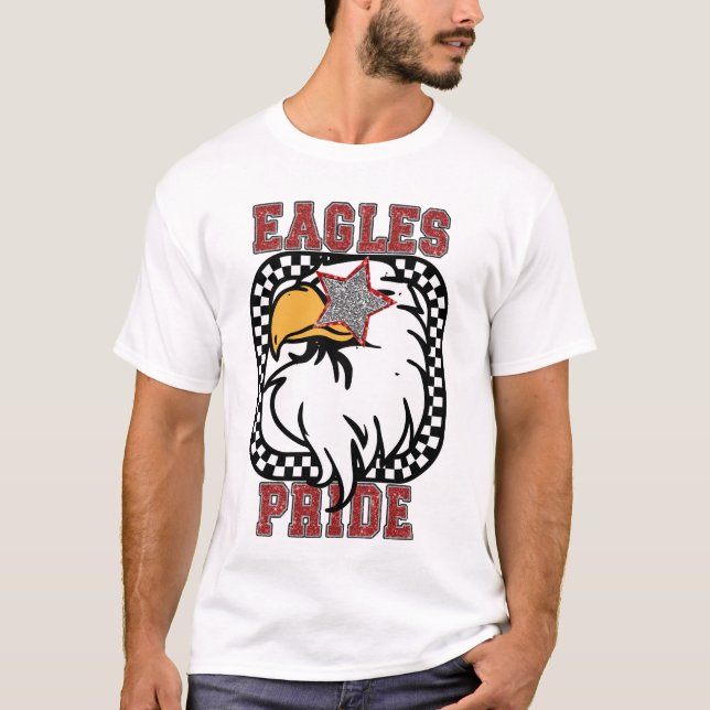 Eagle Pride Feaux Glitter  Fan Apparel  T-Shirt (Front)