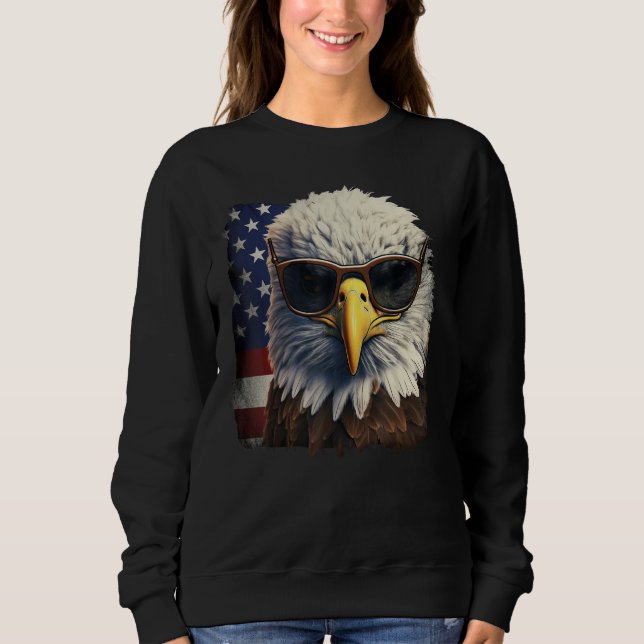 Eagle Proud Patriotic American US Flag 4th Of July Sweatshirt (Front)