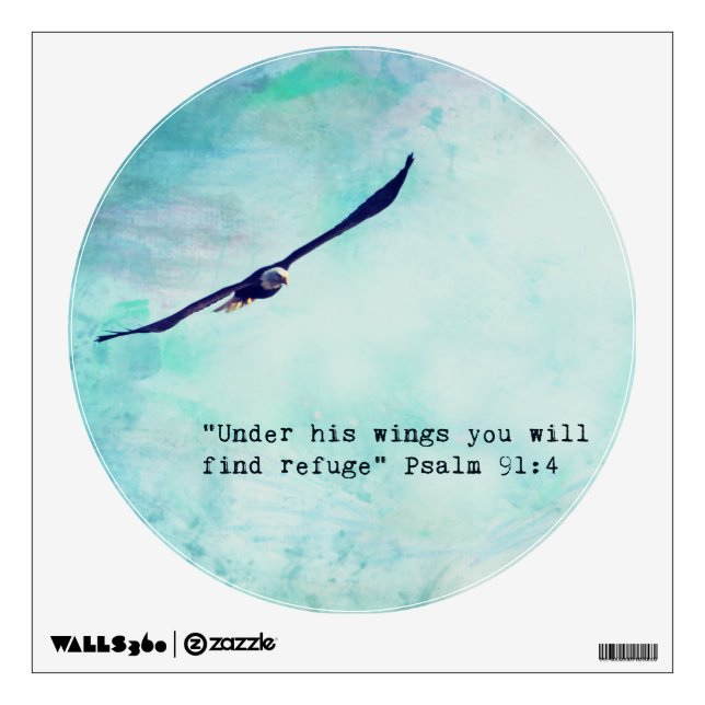 Eagle Psalm 91 Circle wall decal (Front)