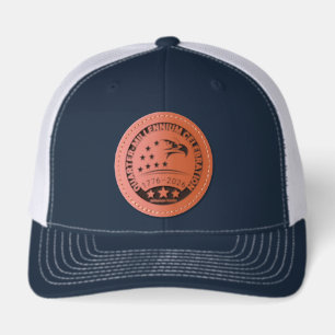 Eagle Quarter-Millennium 1776–2026 Emblem Family Leather Patch Hat