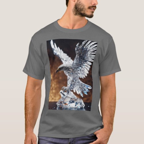 Eagle Radiance Swarovski_Style Crystal Figure in  T_Shirt