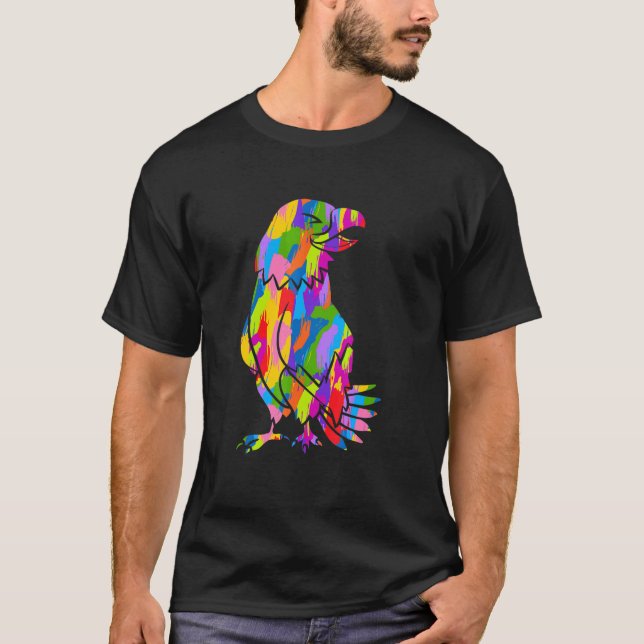 Eagle Rainbow Color Animal Art T-Shirt (Front)