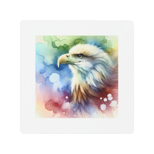 Eagle Raptor 190624AREF115 _ Watercolor Metal Print