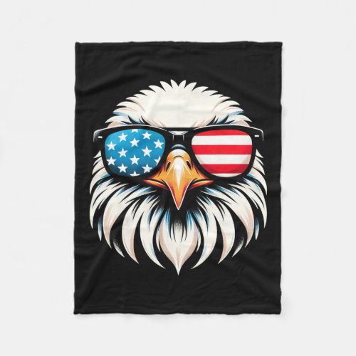 Eagle Red White Blue Usa Flag Eagle 4th Of July  Fleece Blanket