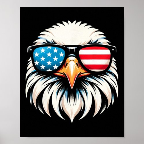 Eagle Red White Blue Usa Flag Eagle 4th Of July  Poster