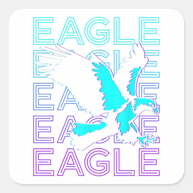 Eagle Retro Square Sticker (Front)