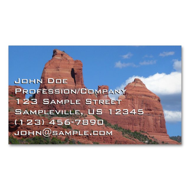 Eagle Rock I Sedona Arizona Travel Photography Business Card Magnet (Front)