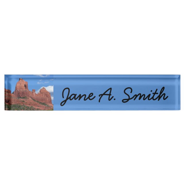 Eagle Rock I Sedona Arizona Travel Photography Desk Name Plate (Front)
