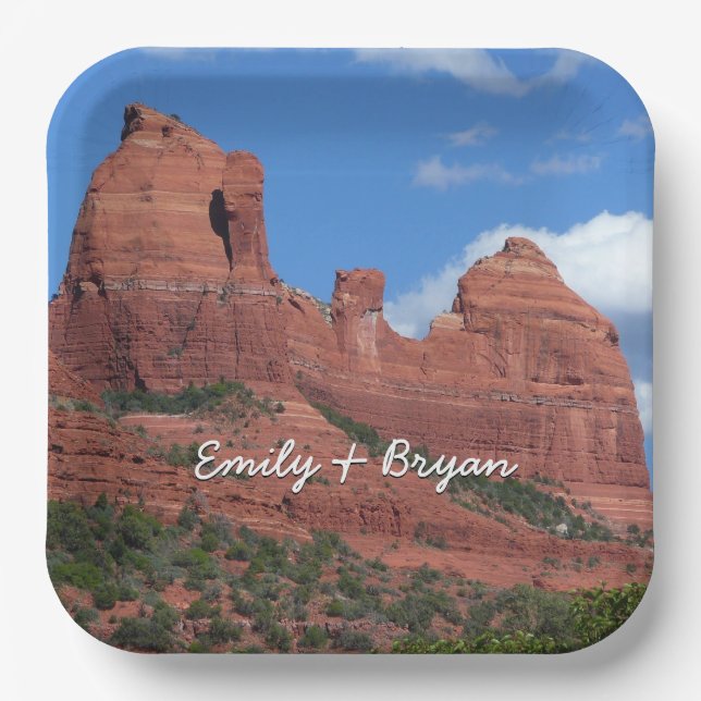 Eagle Rock I Sedona Arizona Travel Photography Paper Plates (Front)
