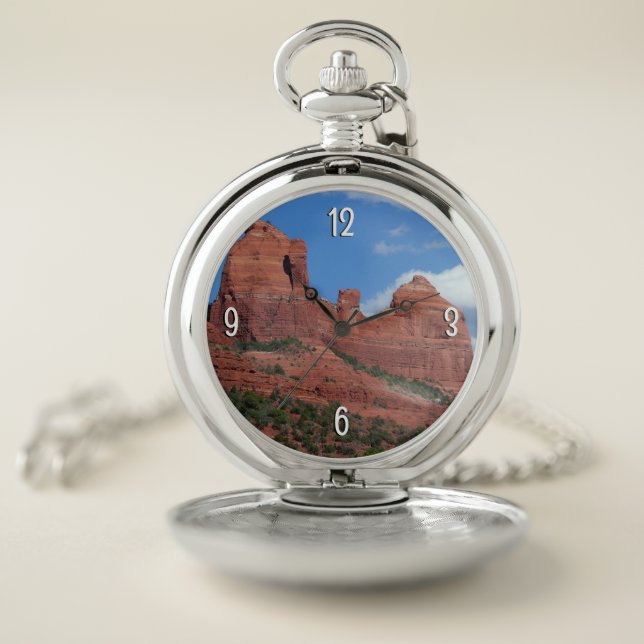 Eagle Rock I Sedona Arizona Travel Photography Pocket Watch (Inside)