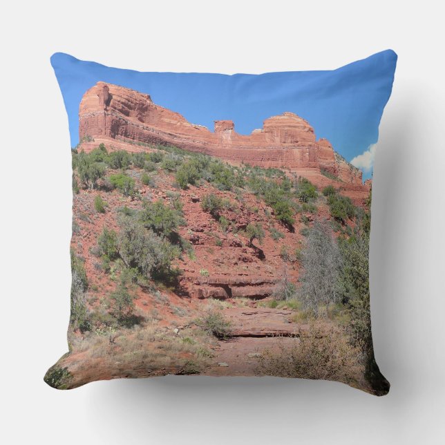 Eagle Rock II Sedona Arizona Travel Photography Throw Pillow (Front)