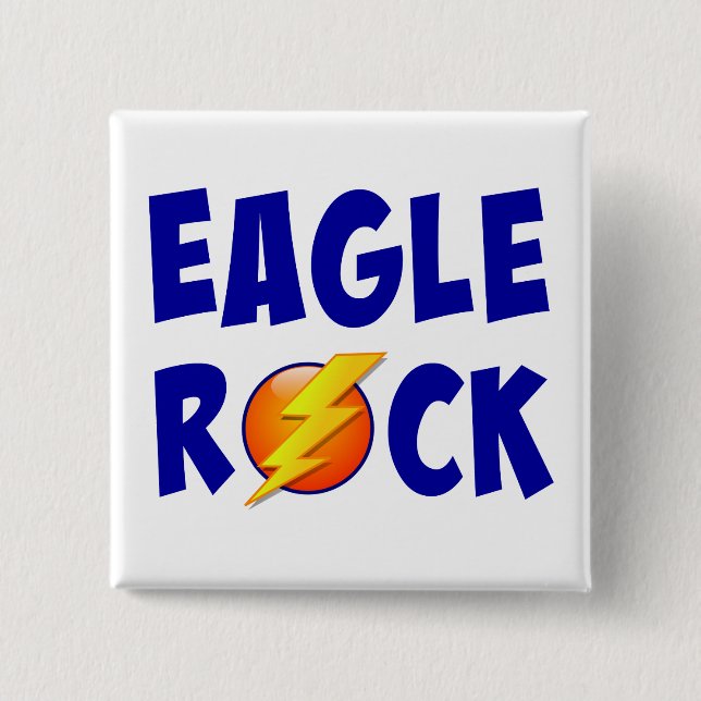 Eagle Rock Lightning Bolt Pinback Button (Front)