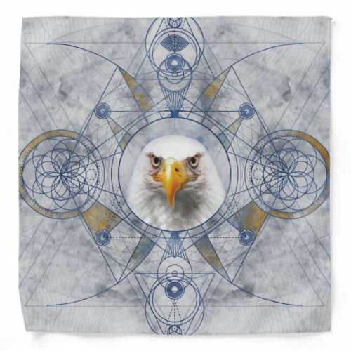 Eagle Sacred Geometry Digital Art Bandana