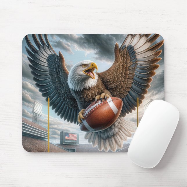 Eagle Scoring a Touchdown Mouse Pad (With Mouse)