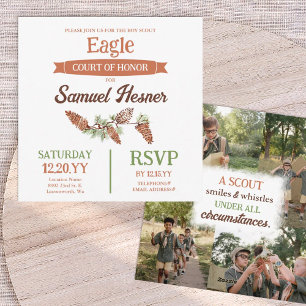 Eagle Scout Court of Honor Announcement, Pinecones Invitation