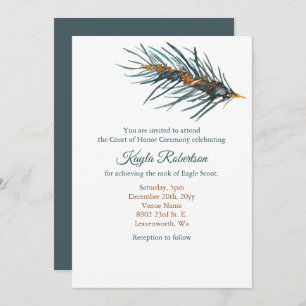 Eagle Scout, Court of Honor, Pine Needles Invitation