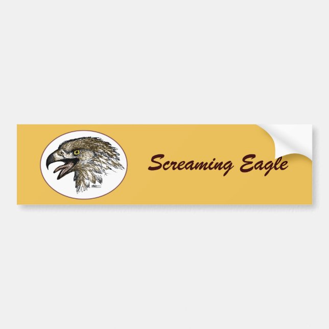 Eagle Screaming Bumper Sticker (Front)