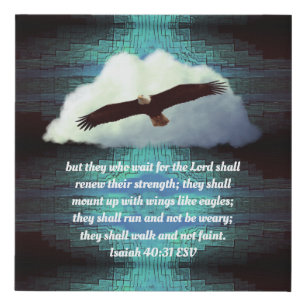 Eagle Scripture Faux Canvas Print